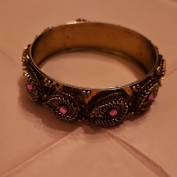 Gold plated, Purple and Green Gemstones, Two Bracelet Set - Picture 5 of 5